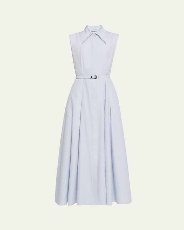 Becca Belted Cotton Poplin Maxi Shirt Dress